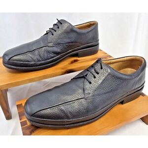 SANDRO Mens 13 Blk Leather Oxford Lace Up Hand Made Brazil Comfort Lined Gel Sol